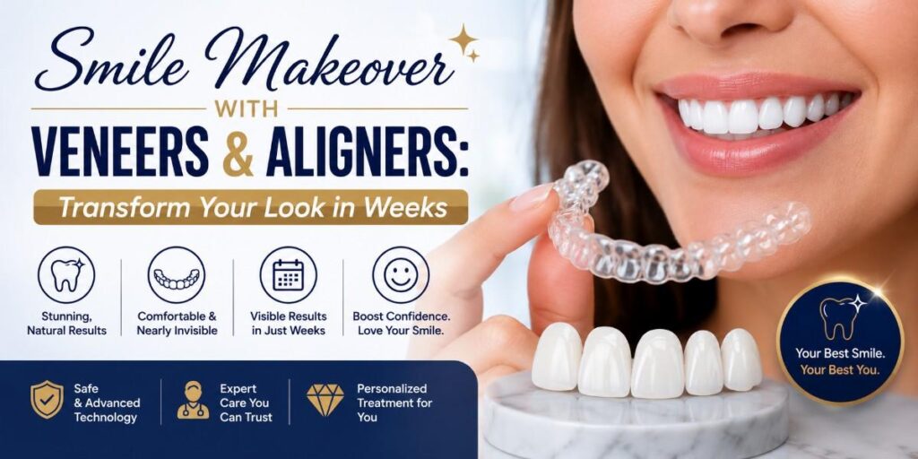 Smile Makeover with Veneers & Aligners: Transform Your Look in Weeks